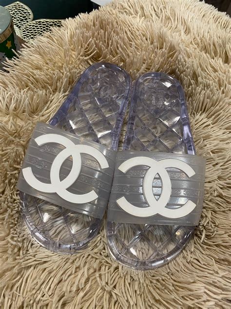 chanel clear slides|chanel female slides.